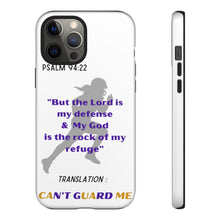 Load image into Gallery viewer, Gridiron Girl Can't Guard Me Cell Phone Case- Purple and Gold