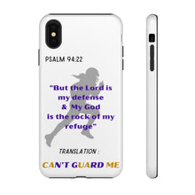 Load image into Gallery viewer, Gridiron Girl Can't Guard Me Cell Phone Case- Purple and Gold