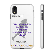 Load image into Gallery viewer, Gridiron Girl Can't Guard Me Cell Phone Case- Purple and Gold