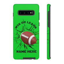 Load image into Gallery viewer, Win or Learn Football iPhone or Samsung Phone Case - Lime Green