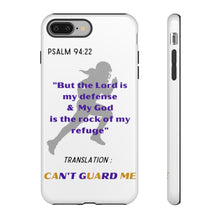 Load image into Gallery viewer, Gridiron Girl Can't Guard Me Cell Phone Case- Purple and Gold