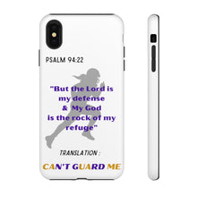 Load image into Gallery viewer, Gridiron Girl Can't Guard Me Cell Phone Case- Purple and Gold