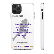 Load image into Gallery viewer, Gridiron Girl Can't Guard Me Cell Phone Case- Purple and Gold