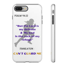 Load image into Gallery viewer, Gridiron Girl Can't Guard Me Cell Phone Case- Purple and Gold