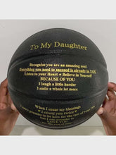 Load and play video in Gallery viewer, Love Mom, To Daughter - Engraved Basketball Gift - Black & Gold