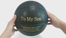 Load and play video in Gallery viewer, Love Dad To Son Engraved Basketball Gift -Black & Gold