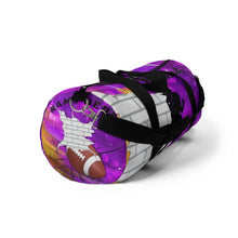 Load image into Gallery viewer, Gridiron Girl Duffel Bag - UNstoppable Purple and Gold - Tate's Box