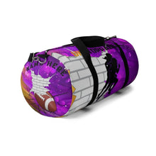 Load image into Gallery viewer, Gridiron Girl Duffel Bag - UNstoppable Purple and Gold - Tate's Box