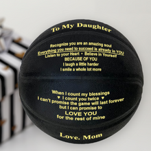Load image into Gallery viewer, Love Mom, To Daughter - Engraved Basketball Gift - Black & Gold