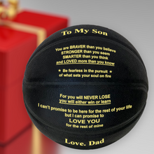 Load image into Gallery viewer, Love Dad To Son Engraved Basketball Gift -Black & Gold