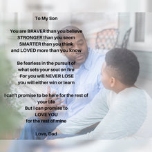 Load image into Gallery viewer, Love Dad To Son Engraved Basketball Gift -Black & Gold