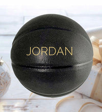 Load image into Gallery viewer, To My Son Engraved Basketball Gift - Black & Gold