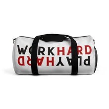 Load image into Gallery viewer, Work Hard Play Hard Duffel Bag -White Red Black