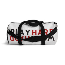 Load image into Gallery viewer, Work Hard Play Hard Duffel Bag -White Red Black