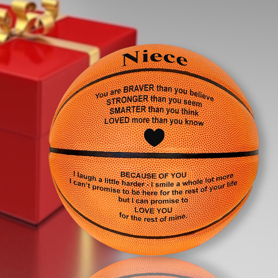 Niece Engraved Basketball Gift
