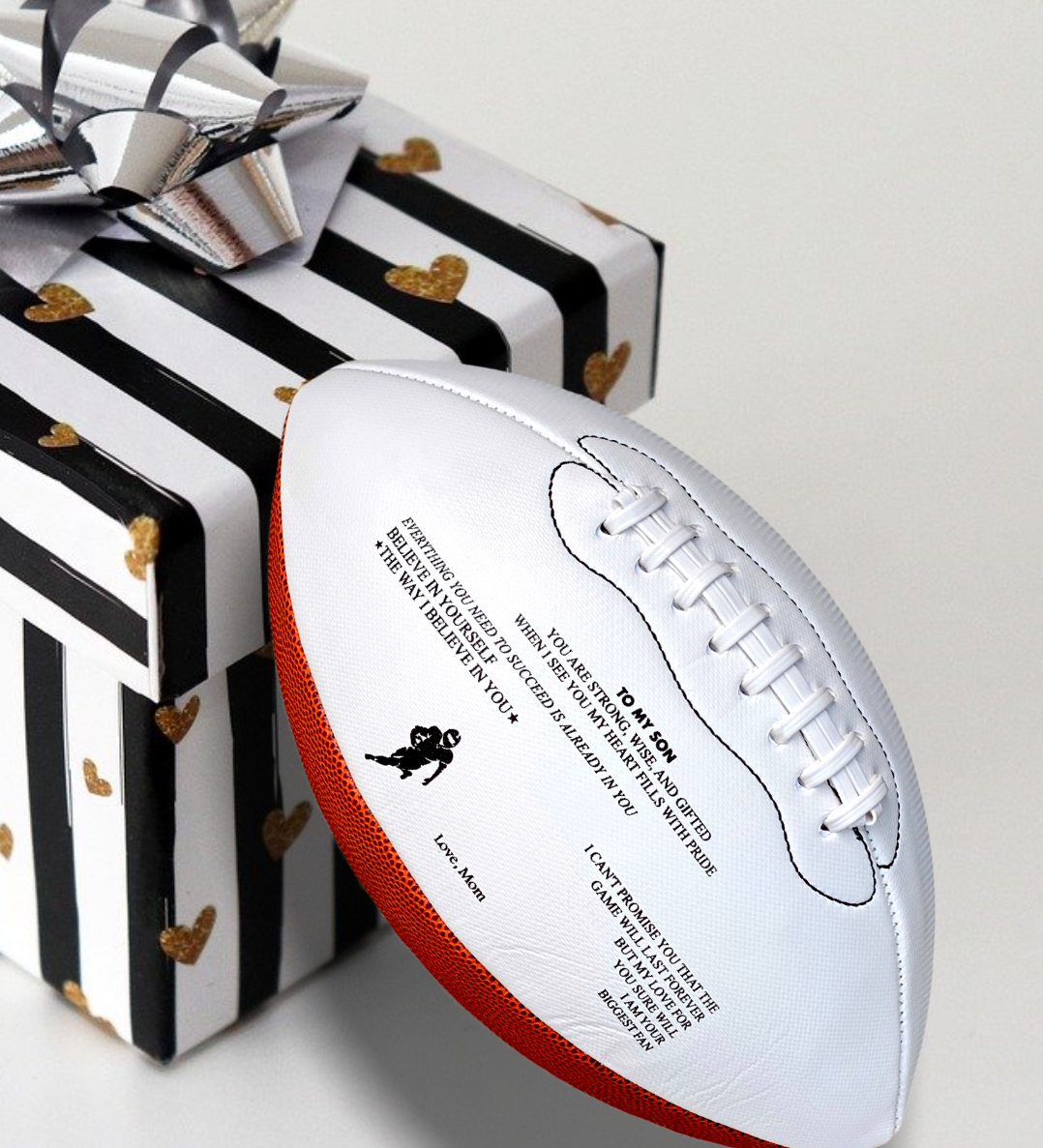 Personalized football gifts for girl football players and boy football players. 