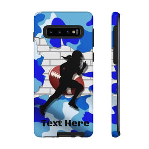 Gridiron Girl Football iPhone and Samsung Case -Blue Camo