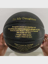 Load and play video in Gallery viewer, Love Mom, To Daughter - Engraved Basketball Gift - Black &amp; Gold
