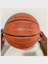 Load and play video in Gallery viewer, Love Mom &amp;  Dad , To Our Son Engraved Basketball Gift
