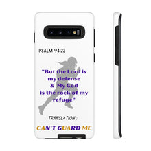 Load image into Gallery viewer, Gridiron Girl Can&#39;t Guard Me Cell Phone Case- Purple and Gold
