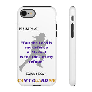 Gridiron Girl Can't Guard Me Cell Phone Case- Purple and Gold