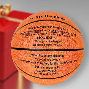 To My Daughter Engraved Basketball Gift