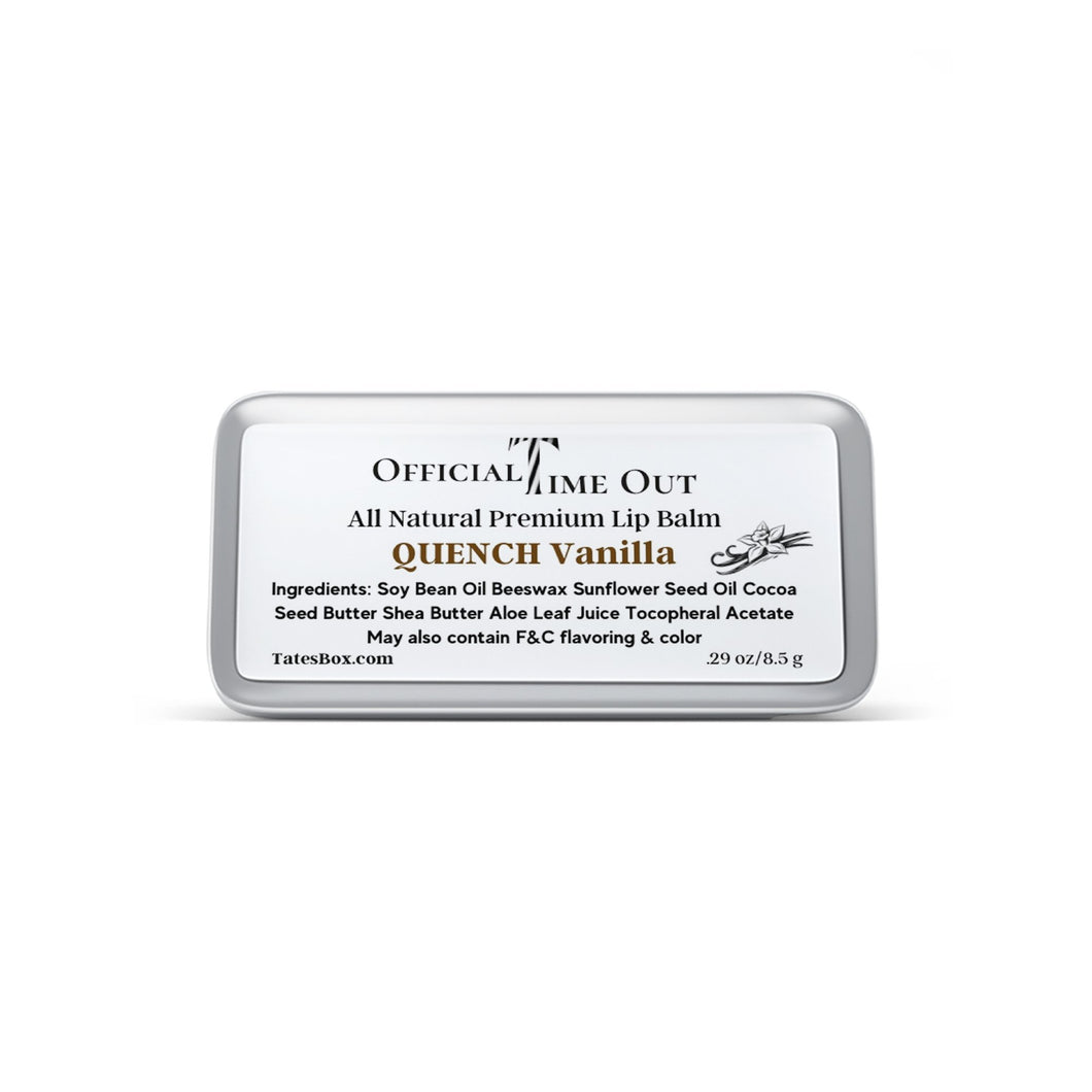 Quench Vanilla All Natural Premium Lip Balm - Tate's Box