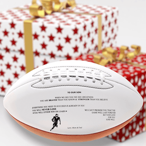 To Our Son, Love Mom & Dad Football Gift